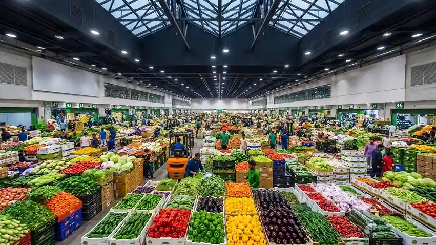Modern commercial layout design tracking asset for Larkana vegetable and fruit market